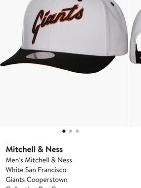 Mitchell & Ness San Francisco Giants White Black Orange Script Hat